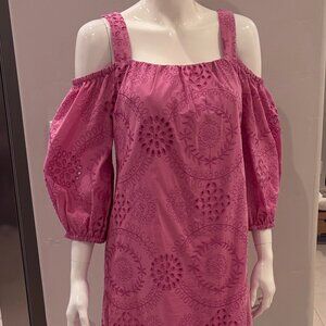 Trina Turk Eyelet off the shoulder dress